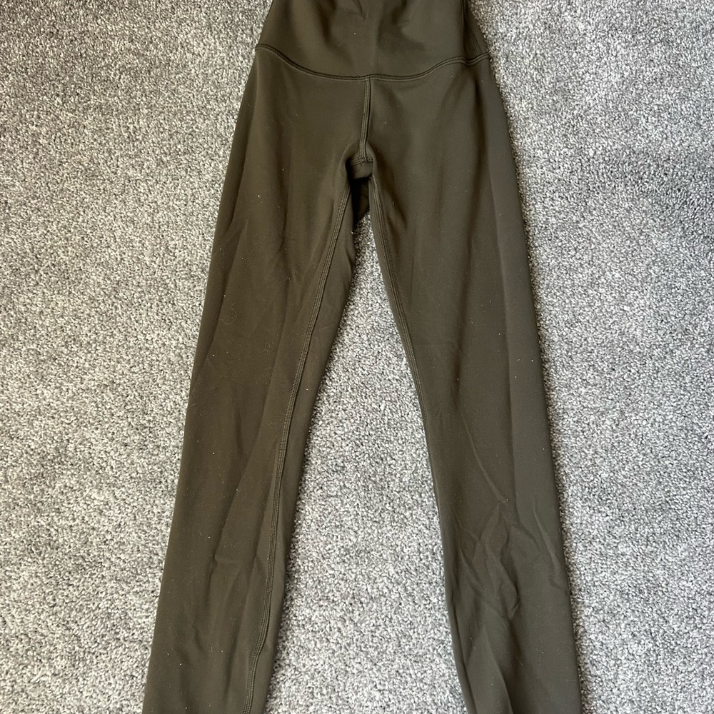Olive Green High-Waisted Leggings